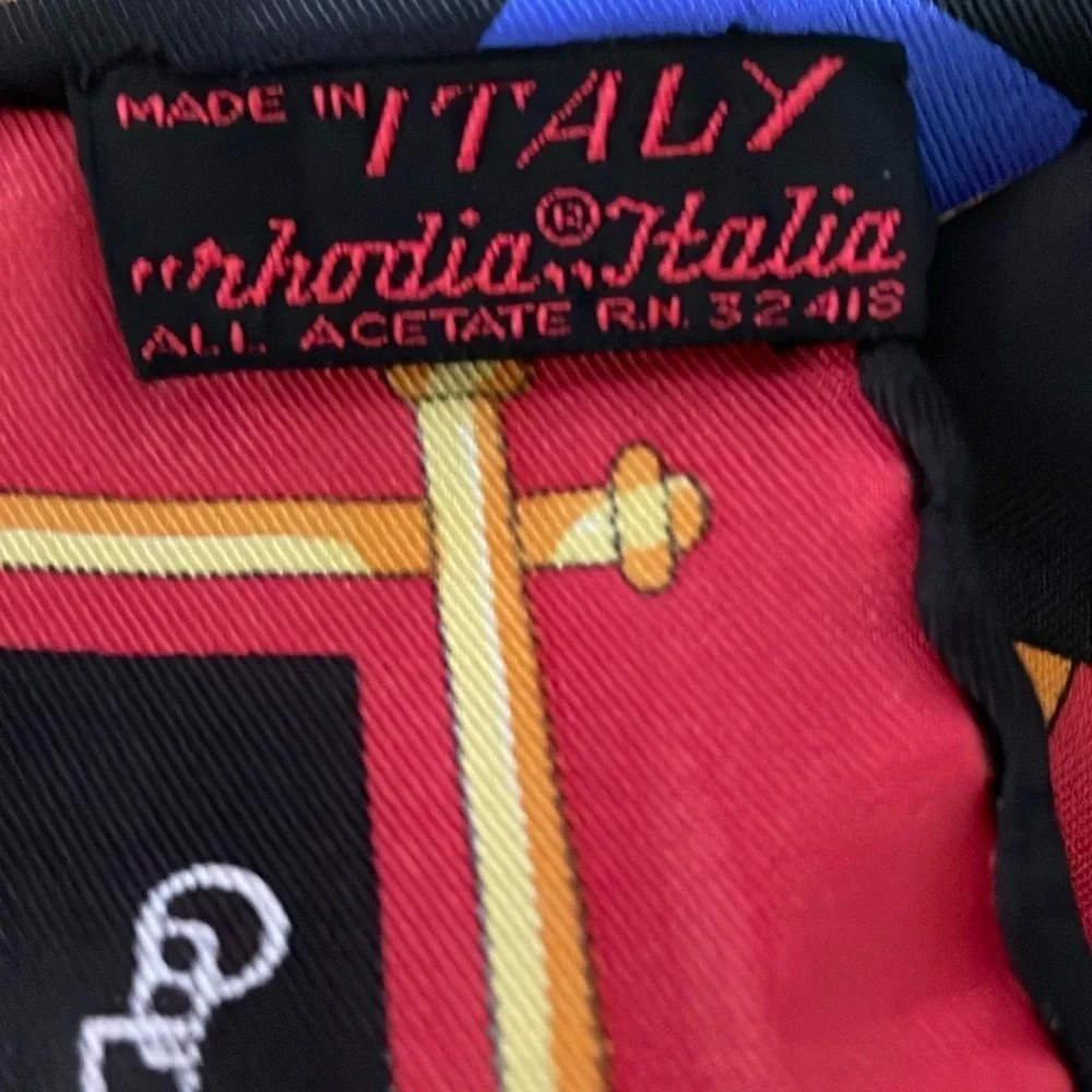 Black and Red Silk Scarf with Gold Accents
